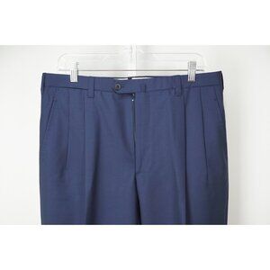 Luigi Borrelli Navy Blue 100% Wool Mens Dress Pants Sz 52 NEW